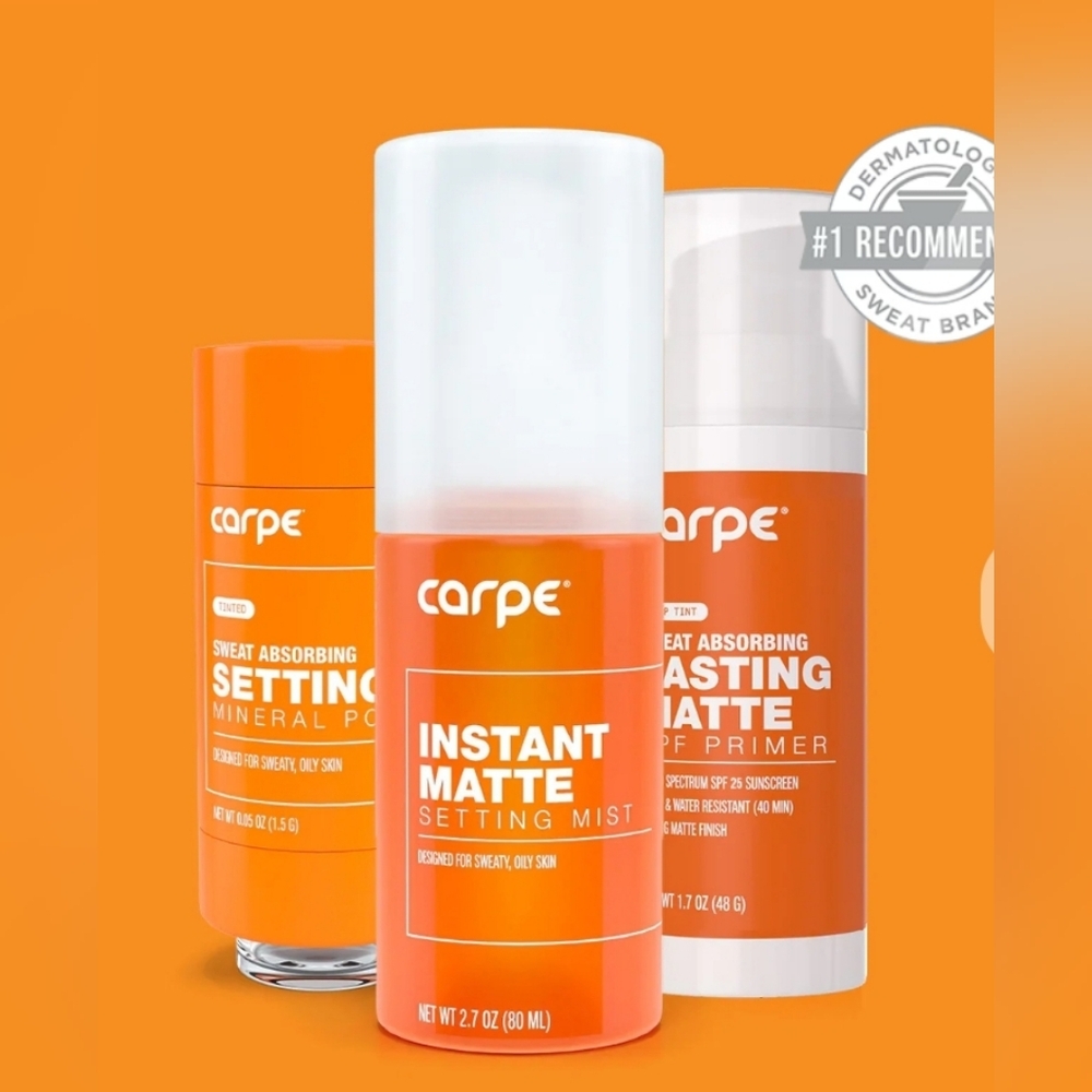 Carpe Anti Sweat SPF Primer Instant Matte Spray Setting Powder Bundle Reg $108